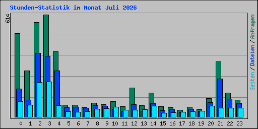 Stunden-Statistik im Monat Juli 2026