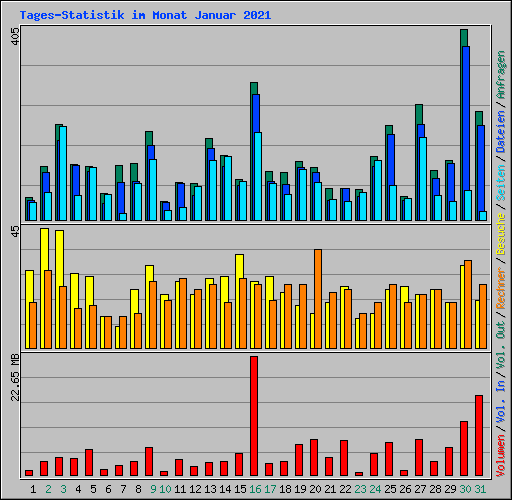 Tages-Statistik im Monat Januar 2021