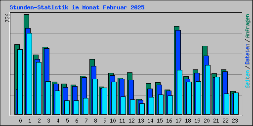 Stunden-Statistik im Monat Februar 2025