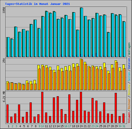 Tages-Statistik im Monat Januar 2021